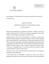 Statement presented by the president of the National Agency for Roma