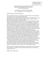 Statement on protection of human rights of Macedonians in Greece