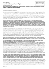 Statement on the lack of rule of law in China by Cindy Drukier