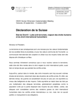 Statement on the fight against terrorism