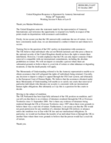 United Kingdom response to Statement of Amnesty International