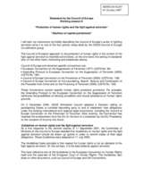 Statement on "Protection of human rights and the fight against terrorism" and "Abolition of capital punishment"