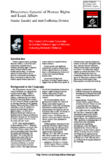 Fact sheet "The Council of Europe Campaign to Combat Violence against Women, including Domestic Violence"