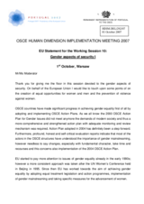 European Union statement on Gender aspects of security