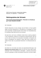 Statement on gender aspects of security