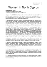 Written contribution by Gulden Plumer Kucuk on "Women in North Cyprus"