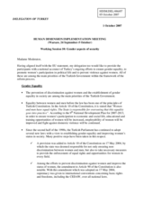 Statement on gender aspects of security