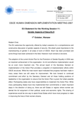 European Union statement on Gender Aspects of Security II