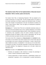 Written contribution "The Austrian Action Plan for the implementation of Security Council Resolution 1325 on women, peace and security"