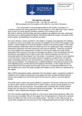 Statement on "the right for a fair trial with examples from the violation of the right for a trial in Romania"