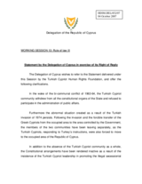 Statement in the exercise of the Right of Reply