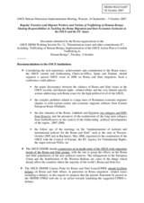 Executive summary of written recommendations