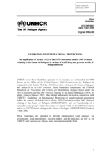 Guidelines on International Protection: The application of Article 1A(2) of the 1951 Convention and/or 1967 Protocol relating to the Status of Refugees to victims of trafficking and persons at risk of being trafficked