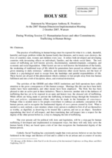 Statement by Monsignor Anthony R. Frontiero on Trafficking in Human Beings