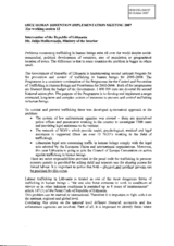 Statement of Ms. Julija Staskovskaja, Ministry of the Interior