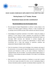 Written recommendations by the European Union