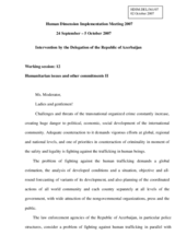 Statement on combating human trafficking