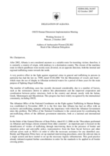 Statement by Ambassador Florent Celiku on trafficking in human beings