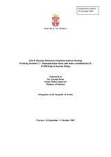 Statement by Ms. Zorana Sarac, Senior Police Inspector, Ministry of Interior, on trafficking in human beings