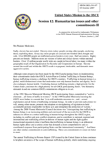 Statement on trafficking in human beings as prepared for delivery by Ambassador Williamson