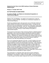 Statement by Don Flynn on trafficking in human beings