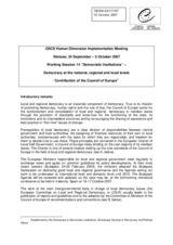 Written contribution on "Democracy at the national, regional and local levels"