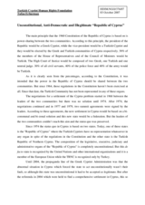 Statement by Mr. Tufan Erhurman on "Unconstitutional, Anti-Democratic and Illegitimate &gt;Republic of Cyprus&lt;"