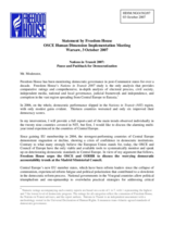 Statement on "Nations in Transit 2007: Pause and Pushback for Democratization"