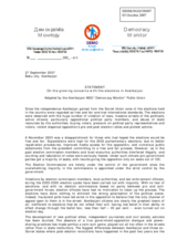 Statement on the "growing concerns with the elections in Azerbaijan"