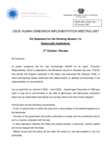 European Union statement on democratic institutions