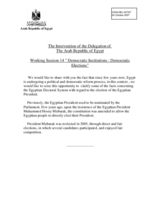 Statement on political and democratic reform process in Egypt