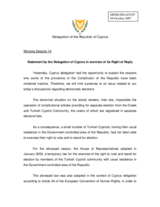 Statement in exercise of the Right of Reply