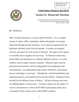 Statement on democratic elections as prepared for delivery by Ambassador Richard Williamson