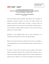 Statement on democratic institutions