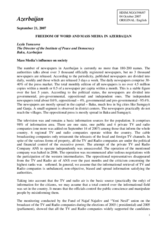 Statement on the "Freedom of word and mass media in Azerbaijan"