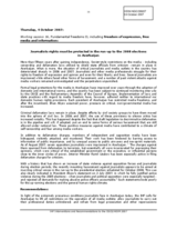 Statement "Journalists rights must be protected in the run-up to the 2008 elections in Azerbaijan"