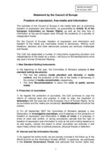 Statement on freedom of expression, free media and information