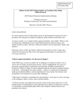 Address by Mr. Miklos Haraszti