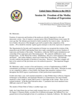 Statement on freedom of the media and expression as prepared for delivery by Ambassador Richard Williamson