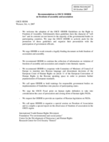 Recommendations on freedom of assembly and association