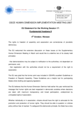 European Union statement on the rights to freedom of assembly and association