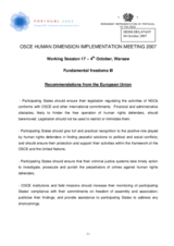 Recommendations from the European Union