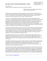 Written contribution "Belarus: Human Rights Defenders at Risk"