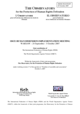 Statement on freedom of assembly and association delivered jointly with The World Organisation Against Torture (OMCT)