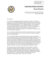 Right of reply: statement on "Russia Rebuttal" as prepared for delivery by Ambassador Richard Williamson