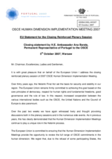 European Union Closing Statement