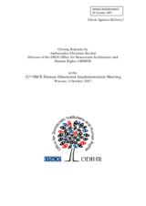 Closing Remarks by Ambassador Christian Strohal, Director