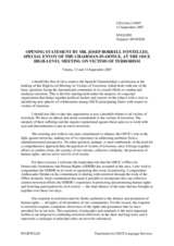 Opening Statement by Mr. Borrell Fontelles, Special Envoy of the OSCE Chairmanship