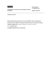 Introductory Statement by Ms. Aleshina, Prosecutor General's Office of the Russian Federation