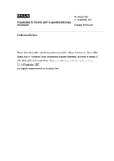 Introductory Statement by Ms. Litvinovich, Aid to Victims of Terror Foundation (ru)